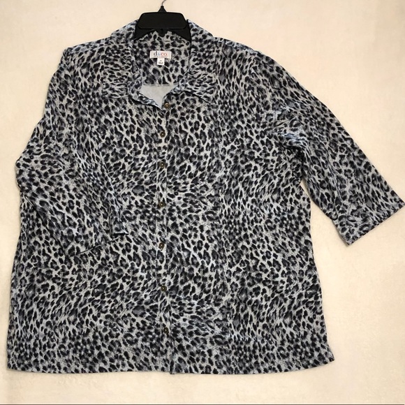 D&Co Ladies 2X Leopard 🐆 print blouse - Picture 3 of 6